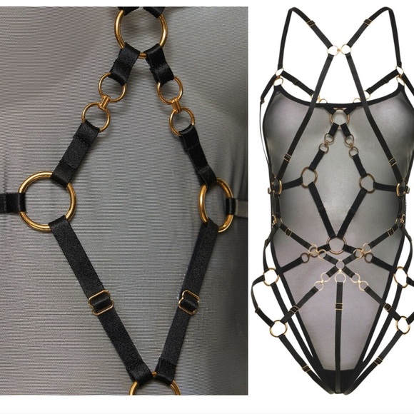 Bordelle Kleio Multi-style Harness Bodysuit In Black - Picture 2 of 8